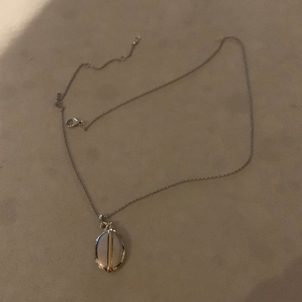Monica Rich Kosann Tess two tone gold and silver locket necklace
